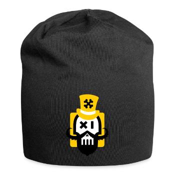 Bartschädel gelb - Jersey-Beanie - Schwarz - Vorne