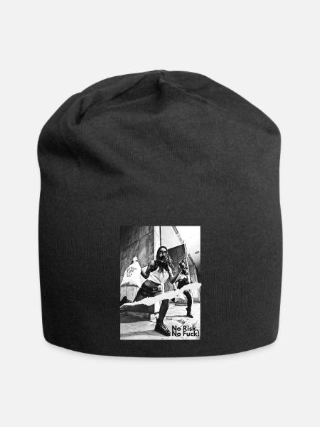 NRNF photo motif black white bank robbery scenario - Jersey Beanie - black