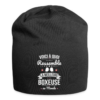 Voici à quoi ressemble la meilleure boxeuse - Bonnet en jersey - noir - Devant