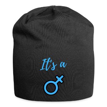 Baby Ankündigung - Junge - Schwangerschaft - Jersey-Beanie - Schwarz - Vorne