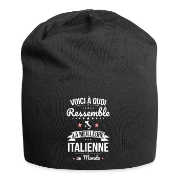 Voici à quoi ressemble la meilleure Italienne - Bonnet en jersey - noir - Devant
