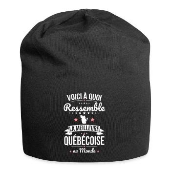 Voici à quoi ressemble la meilleure Québécoise - Bonnet en jersey - noir - Devant