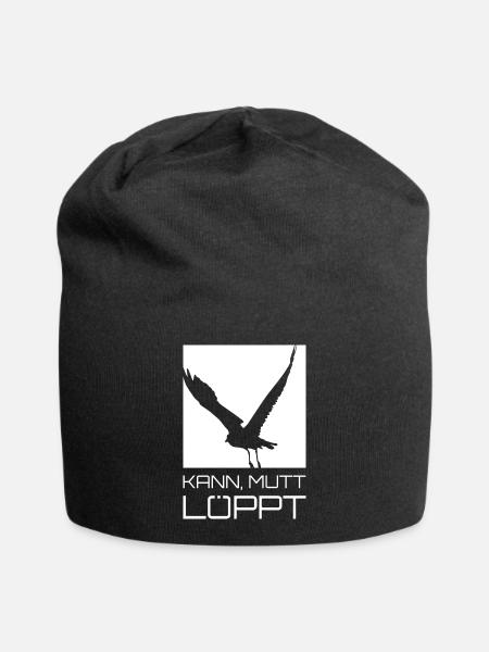 kann mutt löppt weiss - Jersey-Beanie - Schwarz