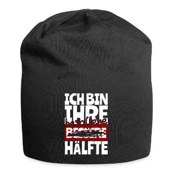 Ich bin Ihre besoffene Hälfte Paarshirt - Jersey-Beanie - Schwarz - Vorne