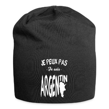 Je peux pas je suis Argentin - Bonnet en jersey - noir - Devant