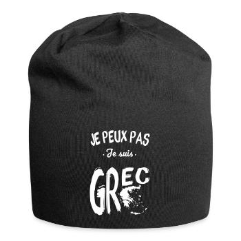 Je peux pas je suis Grec - Bonnet en jersey - noir - Devant