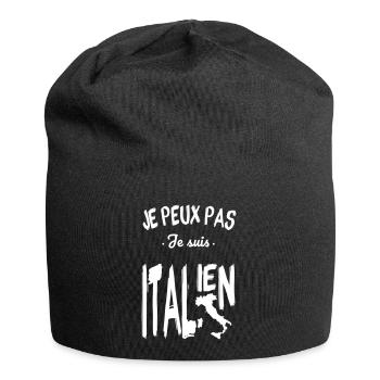 Je peux pas je suis Italien - Bonnet en jersey - noir - Devant