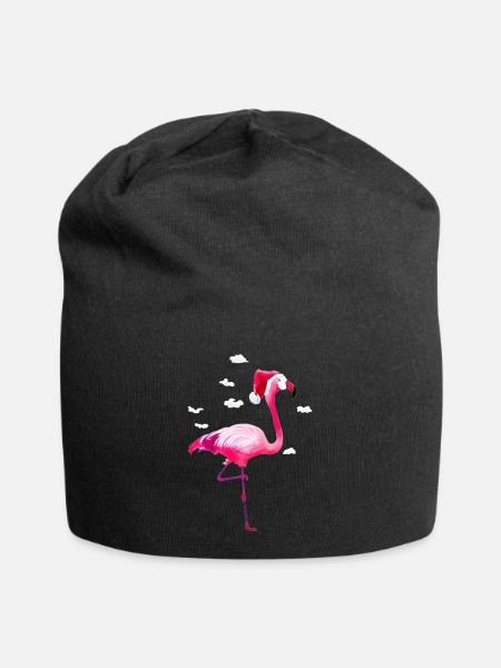 Weihnachtsflamingo - Jersey-Beanie - Schwarz