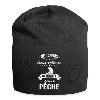 Sous-estimer une retraitée qui va à la pêche - Bonnet en jersey - noir - Devant