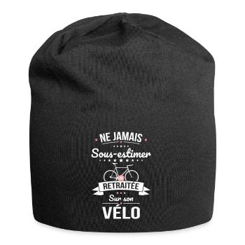 Sous-estimer une retraitée sur son vélo - Bonnet en jersey - noir - Devant