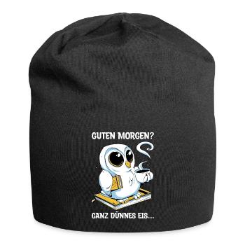 Guten Morgen Kaffee Nachteule Geschenk - Jersey-Beanie - Schwarz - Vorne