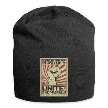 Introvertiert! Vereinen. - Jersey-Beanie - Schwarz - Vorne