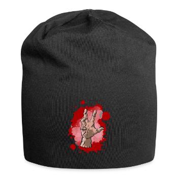 Hand, Die Hand, das Ding - Jersey-Beanie - Schwarz - Vorne