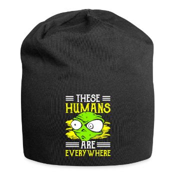 Alien Raumschiff Außerirdisch Untertasse - Jersey-Beanie - Schwarz - Vorne