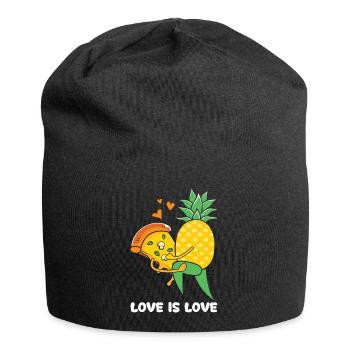 Love Is Love – Hawaiipizza Ananas Design - Jersey-Beanie - Schwarz - Vorne