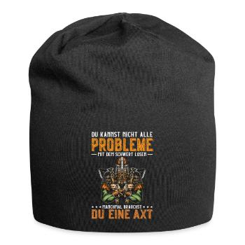 Axt Nordmann Wikinger Geschenkidee - Jersey-Beanie - Schwarz - Vorne