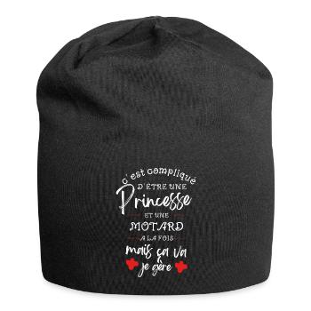 C est compliqué d être Princesse et une motard - Bonnet en jersey - noir - Devant
