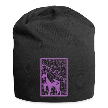 Geburtstag für Kinder - Jersey-Beanie - Schwarz - Vorne