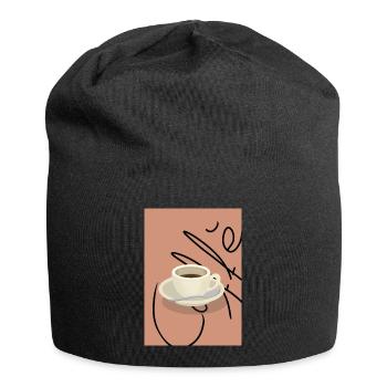 Unbenanntes Projekt - Jersey-Beanie - Schwarz - Vorne