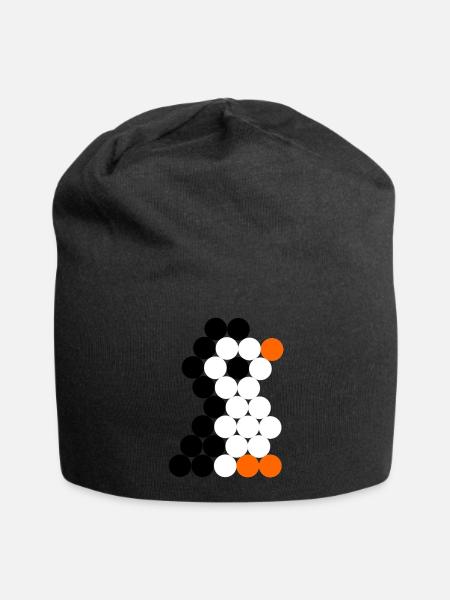Pinguin - Jersey-Beanie - Schwarz