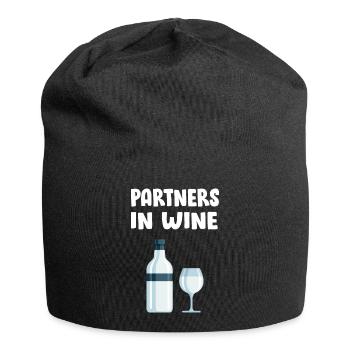 Bier Wein Whiskey Schnaps Alkohol - Jersey-Beanie - Schwarz - Vorne