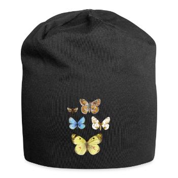 Schmetterling, Vintagedesign, butterfly, - Jersey-Beanie - Schwarz - Vorne