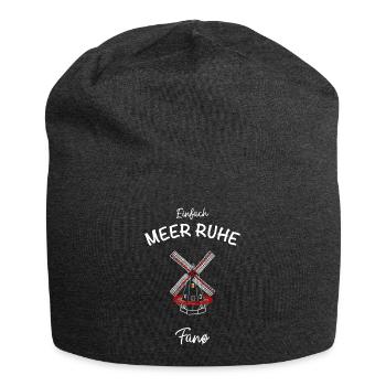 Dänemark, Insel Fanø, Mühle Sonderho Molle - Jersey-Beanie - Anthrazit - Vorne
