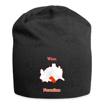 Bezirke Favoriten Karte mit Wien Stadtkarte - Jersey-Beanie - Schwarz - Vorne