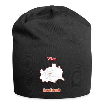 Bezirke Josefstadt Karte mit Wien Stadtkarte - Jersey-Beanie - Schwarz - Vorne