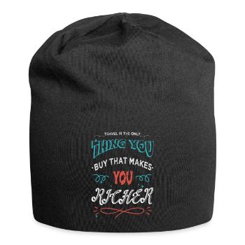 travel bug camping partner birthday present idea - Jersey-Beanie - Schwarz - Vorne