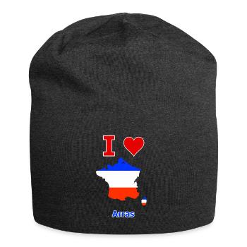 Carte du drapeau de la France avec la ville d’Arras - Bonnet en jersey - charbon - Devant