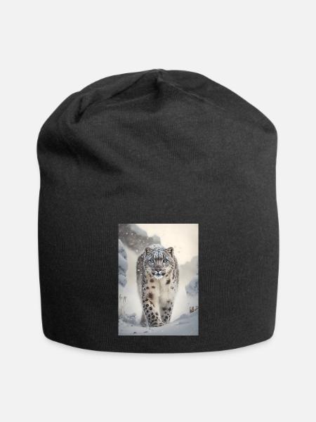 Snow Leopard - Jersey Beanie - black
