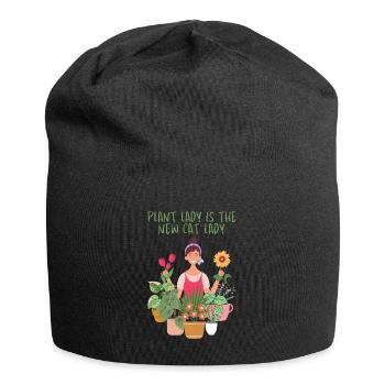 Plant Lady is The New Cat Lady - Jersey Beanie - black - Front