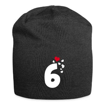 6 cœurs 6ème anniversaire - Bonnet en jersey - charbon - Devant