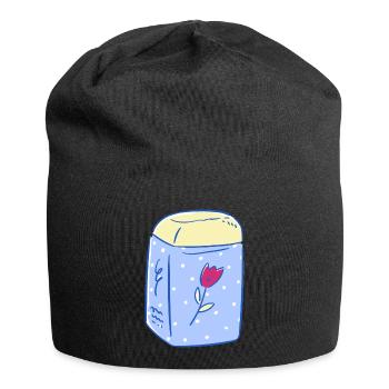 pot senteur fleur. - Bonnet en jersey - noir - Devant