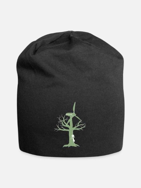 Wind of Change (grün hell) - Jersey-Beanie - Schwarz
