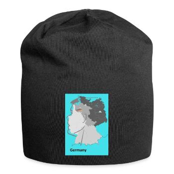 Deutschland Landkarte mit Farbverlauf - Jersey-Beanie - Schwarz - Vorne