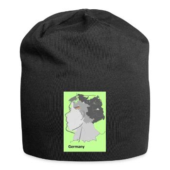Deutschlandkarte mit Farbverlauf und Flaggen - Jersey-Beanie - Schwarz - Vorne