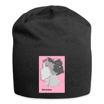 Deutschland im Farbverlauf mit Künstlermotiv - Jersey-Beanie - Schwarz - Vorne