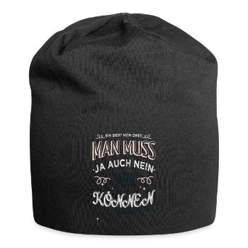 alkoholische getränke bier witzig trinken - Jersey-Beanie - Schwarz - Vorne