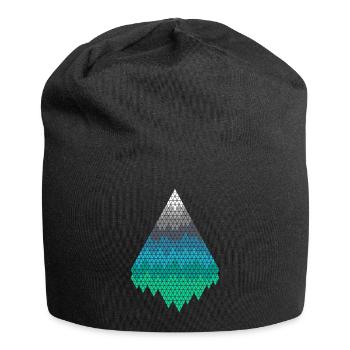 Pixel Berge - Jersey-Beanie - Schwarz - Vorne