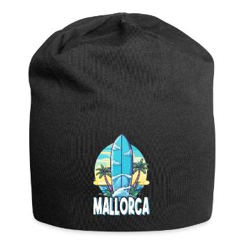 Majorca Palm Surfing Spain Island Summer Party - Jersey Beanie - black - Front