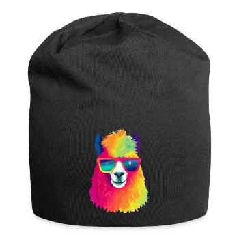 Oxy the spectacled llama - Jersey Beanie - black - Front