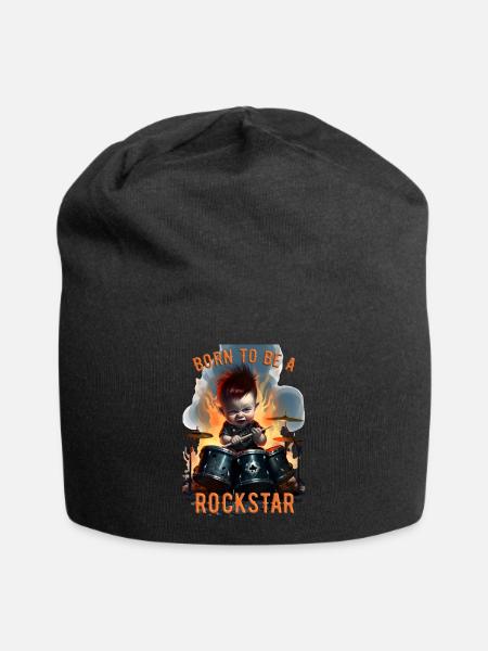 Born To Be A Rock Star 2 - Jersey-Beanie - Schwarz