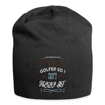 present gift idea golfclock golfing funnygolfgift - Jersey Beanie - black - Front