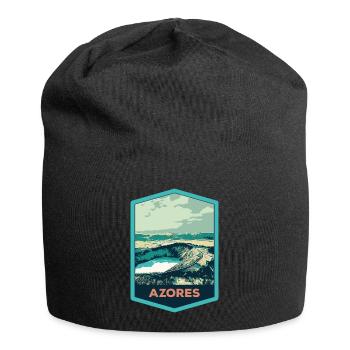 Wappen Lagune 7 Städte, S. Miguel, Azoren Portugal - Jersey-Beanie - Schwarz - Vorne