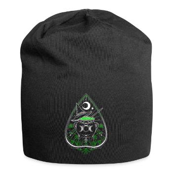 Green Witch Planchette Hexenkessel Hexenhut - Jersey-Beanie - Schwarz - Vorne