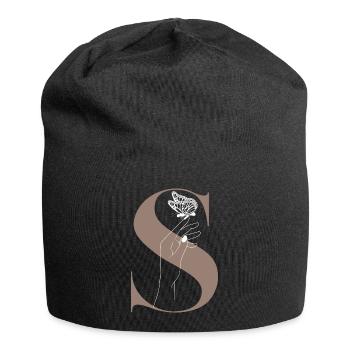 Magischer Schmetterlingsbuchstabe - Jersey-Beanie - Schwarz - Vorne