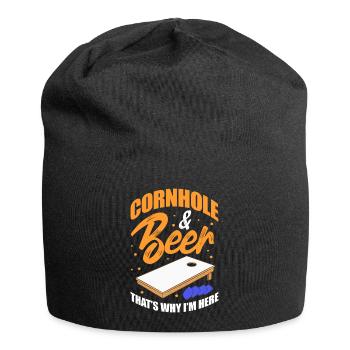 Cornhole & Beer That's why I'm here - Jersey Beanie - black - Front