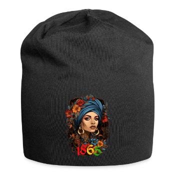 Black Woman 1865 Juneteenth - Jersey-Beanie - Schwarz - Vorne